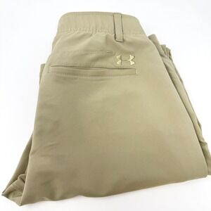 Under Armour Mens Golf Pants Tan Khaki Straight Leg Stretch 32x32 Performance